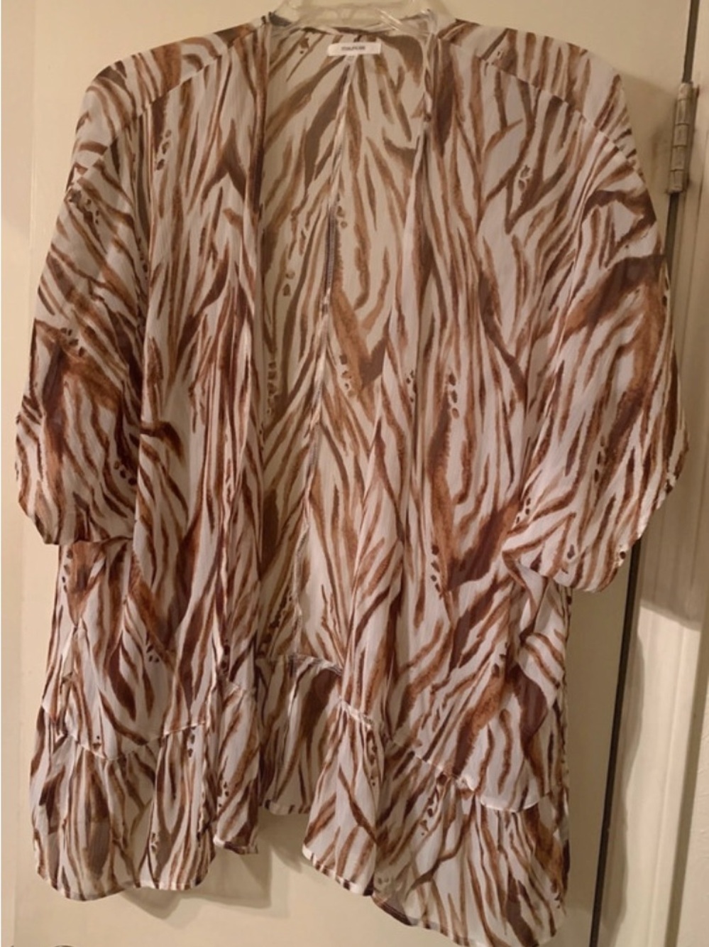 Maurices White and Brown Zebra Print Men's Shirt